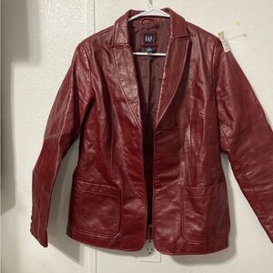 Gap Red leather Jacket Medium